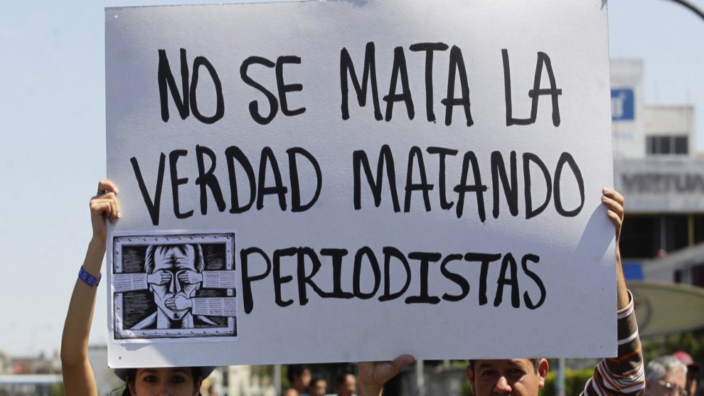 Protesta de periodistas en México