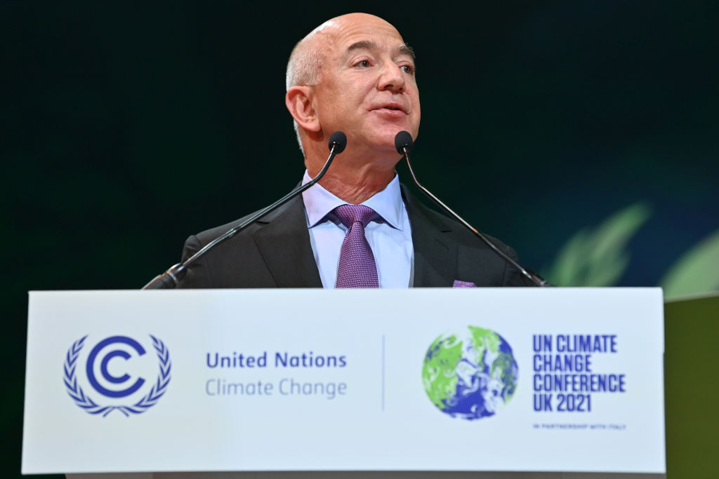 Jeff Bezos en la COP26. Foto: Twitter