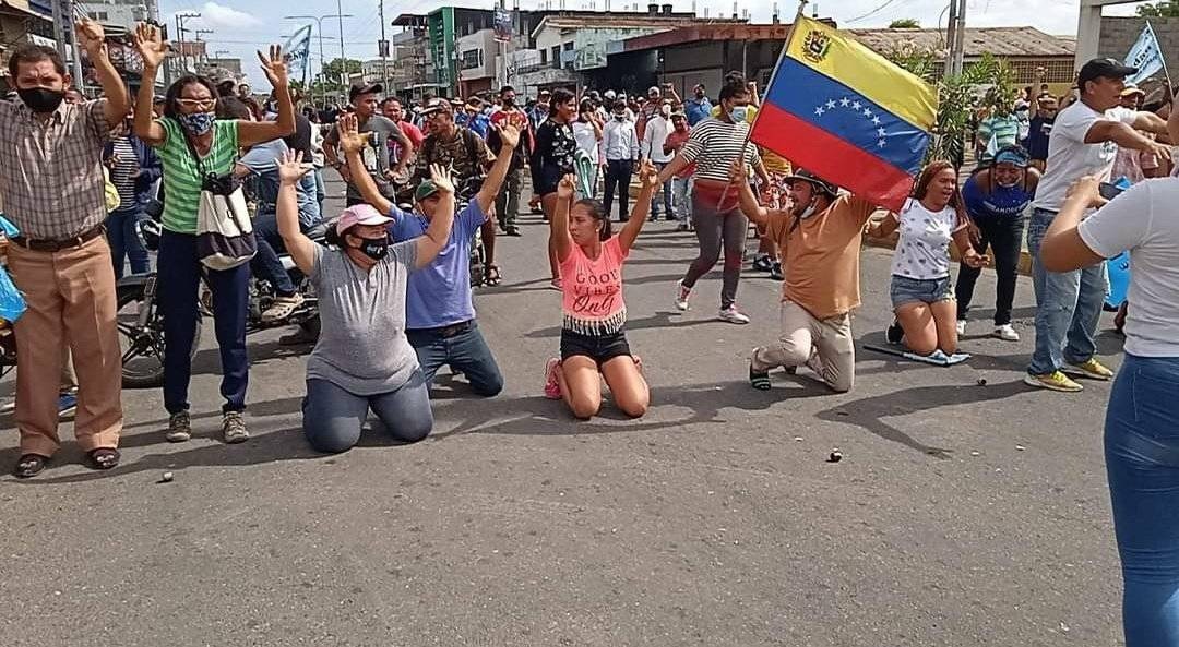 Manifestantes opositores del estado Apure. Foto: Twitter Junior Parra