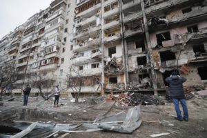 Edificio devastado en Ucrania. Foto: EFE