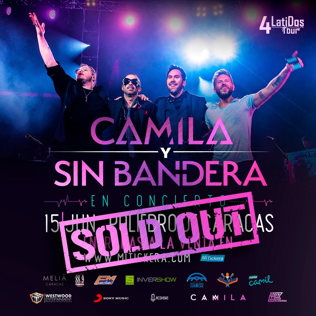Flyer del concierto Camilla y Sin Bandera. Foto: Instagram Invershow.