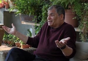 Rafael Correa en una entrevista con EFE en 2021. Foto: EFE/Mario Guzmán