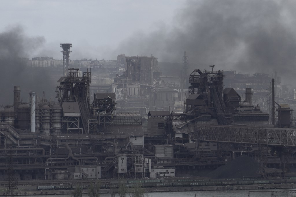 La asediada ciudad de Mariúpol, en Ucrania. Foto: AFP