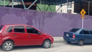 Eliminado mural de Yulimar Rojas en Mérida. Crédito foto: Elvis Rivas vía Twitter (@ElvisRivasGLOBO).