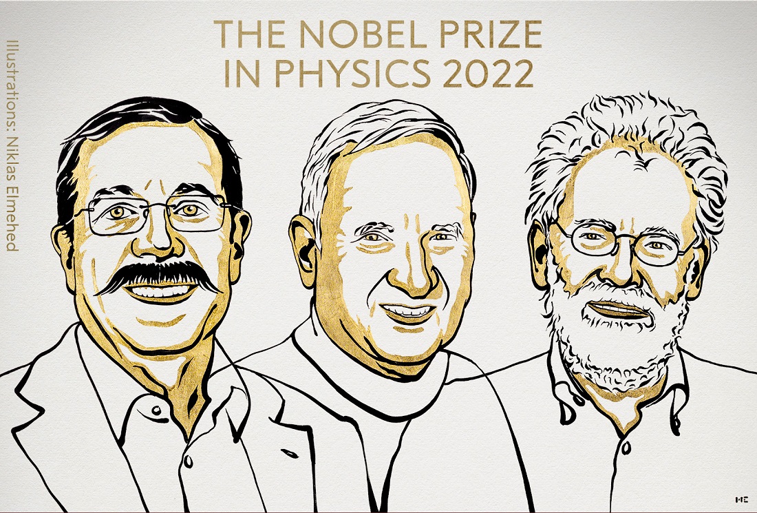 Ganadores del Premio Nobel de Física 2022. Foto @NobelPrize