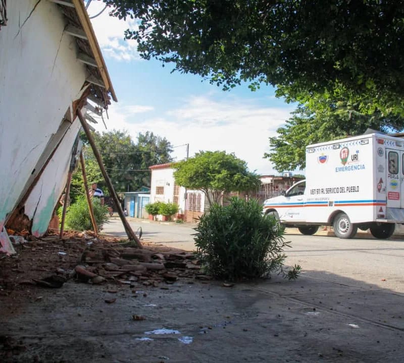 Casas que colapsaron en Nueva Esparta. Foto cortesía
