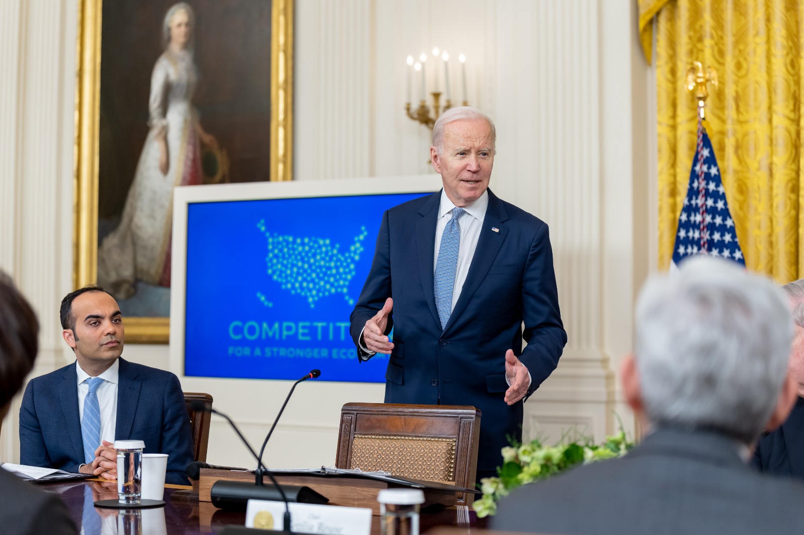 El Presidente Biden pronuncia un discurso durante una reunión del Consejo de Competencia. Foto: Twitter POTUS.