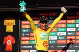 Leangel Linarez, ciclista venezolano en la Vuelta a Portugal. Foto: EFE.