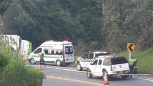 Accidente de tránsito en Antioquia, Colombia. Foto: Policía de Antioquia.