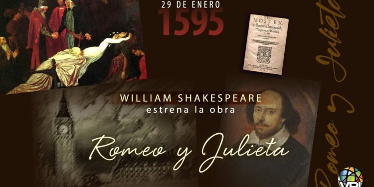 #Efemérides | 29 de enero: William Shakespeare estrenó la obra «Romeo y Julieta»