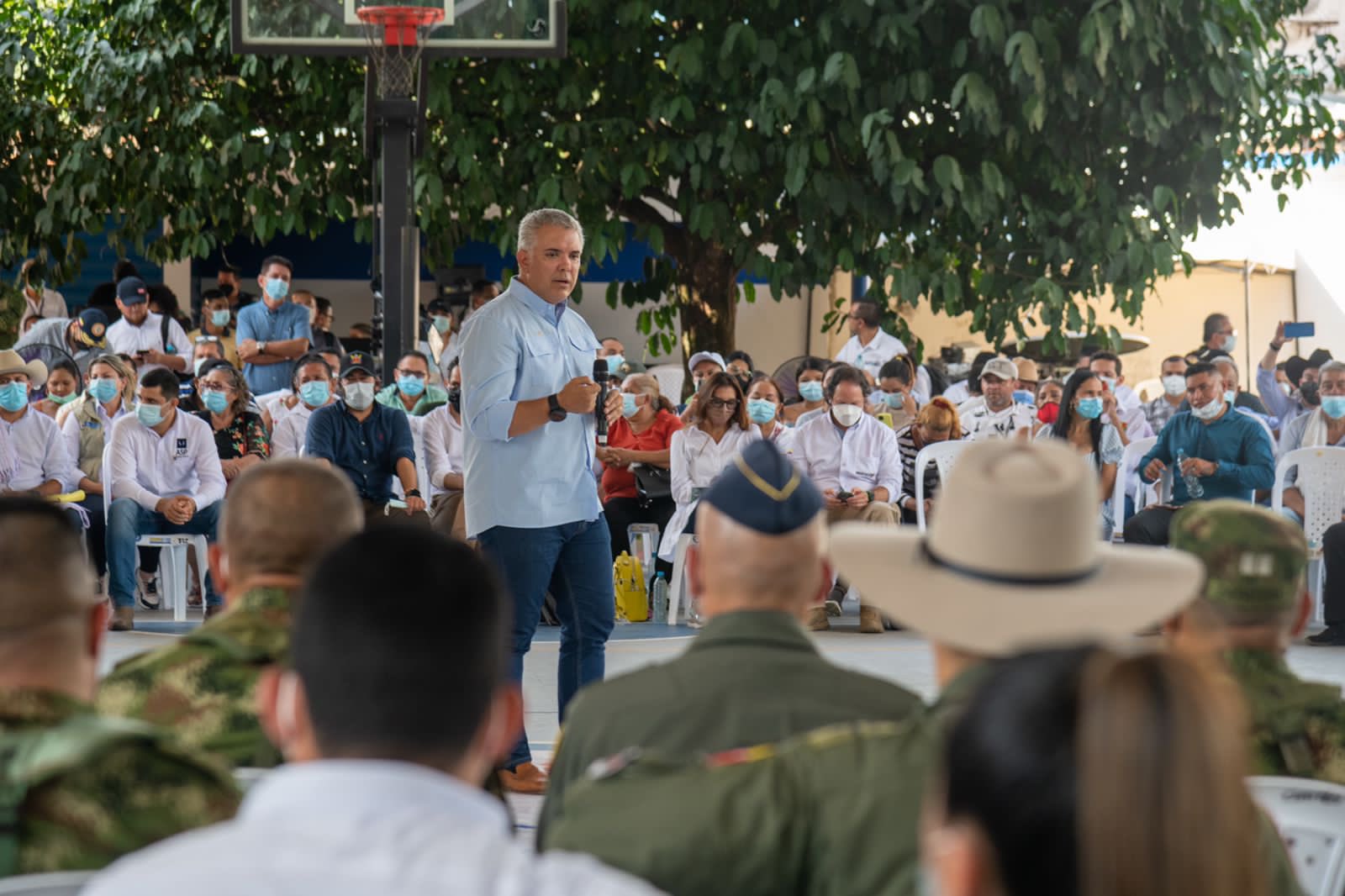 Presidente de Colombia, Iván Duque, en un acto público en Arauca. Foto: Presidencia Colombia