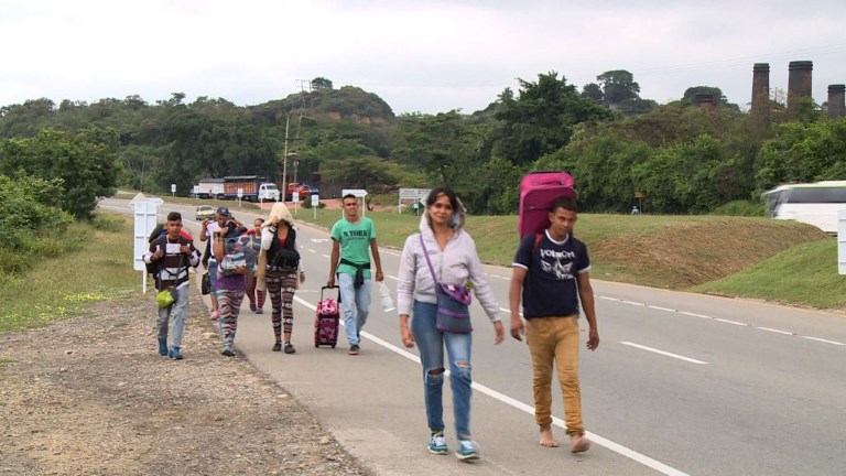 Migrantes venezolanos Honduras. Foto: AFP