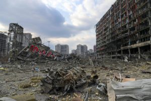 Estructura bombardeada en Ucrania. Foto: EFE Guerra