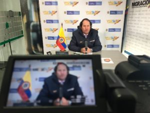 Director de Migración Colombia, Juan Francisco Espinoza. Foto: Twitter Migración Colombia.