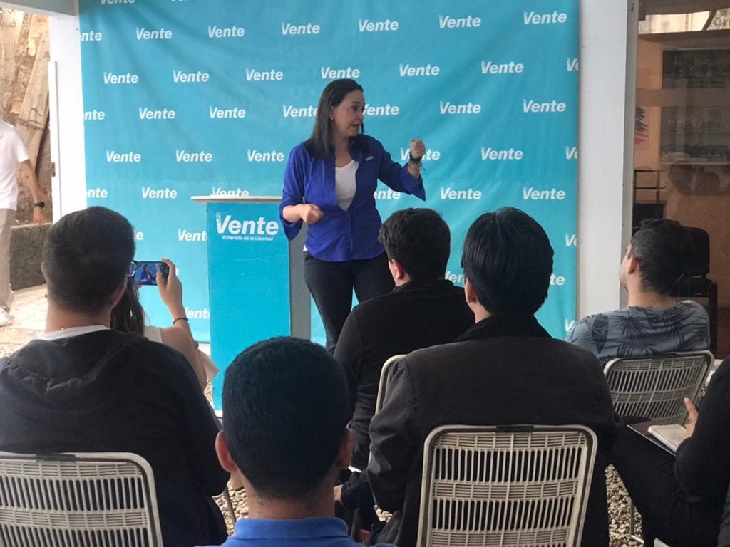 Coordinadora de Vente Venezuela, María Corina Machado. Foto: Twitter Vente Venezuela.