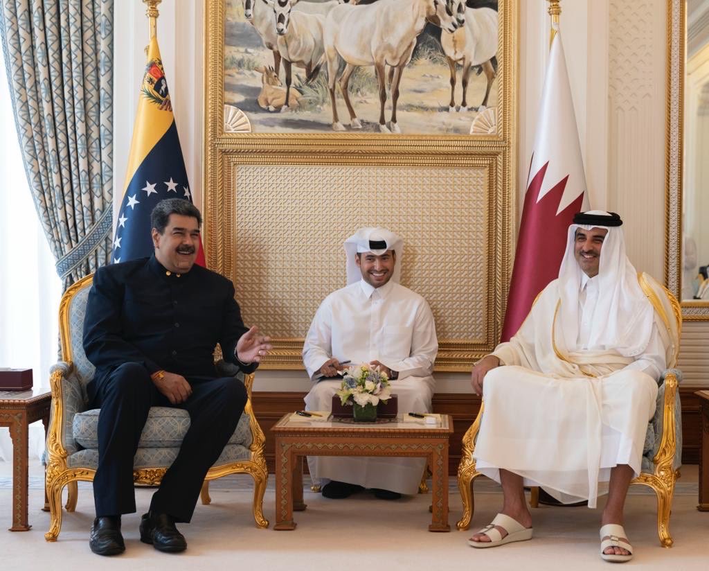 Nicolás Maduro reunido con el emir de Catar, Tamim Bin Hamad. Foto: Twitter Tamim Bin Hamad.