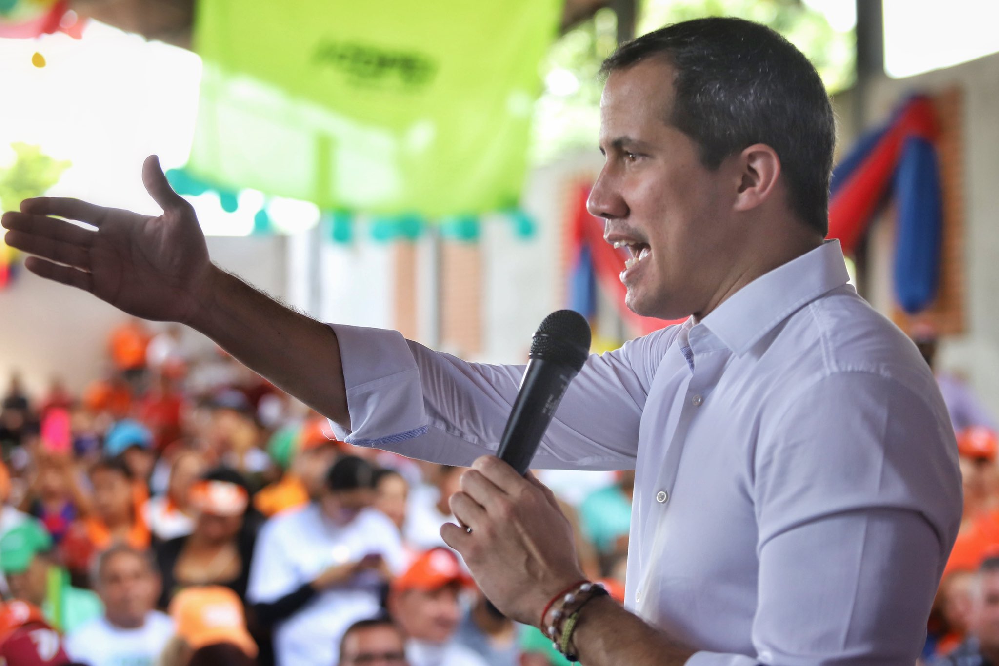 Juan Guaidó durante su recorrido por el interior de Venezuela. Foto: Twitter Juan Guaidó (@jguaido).
