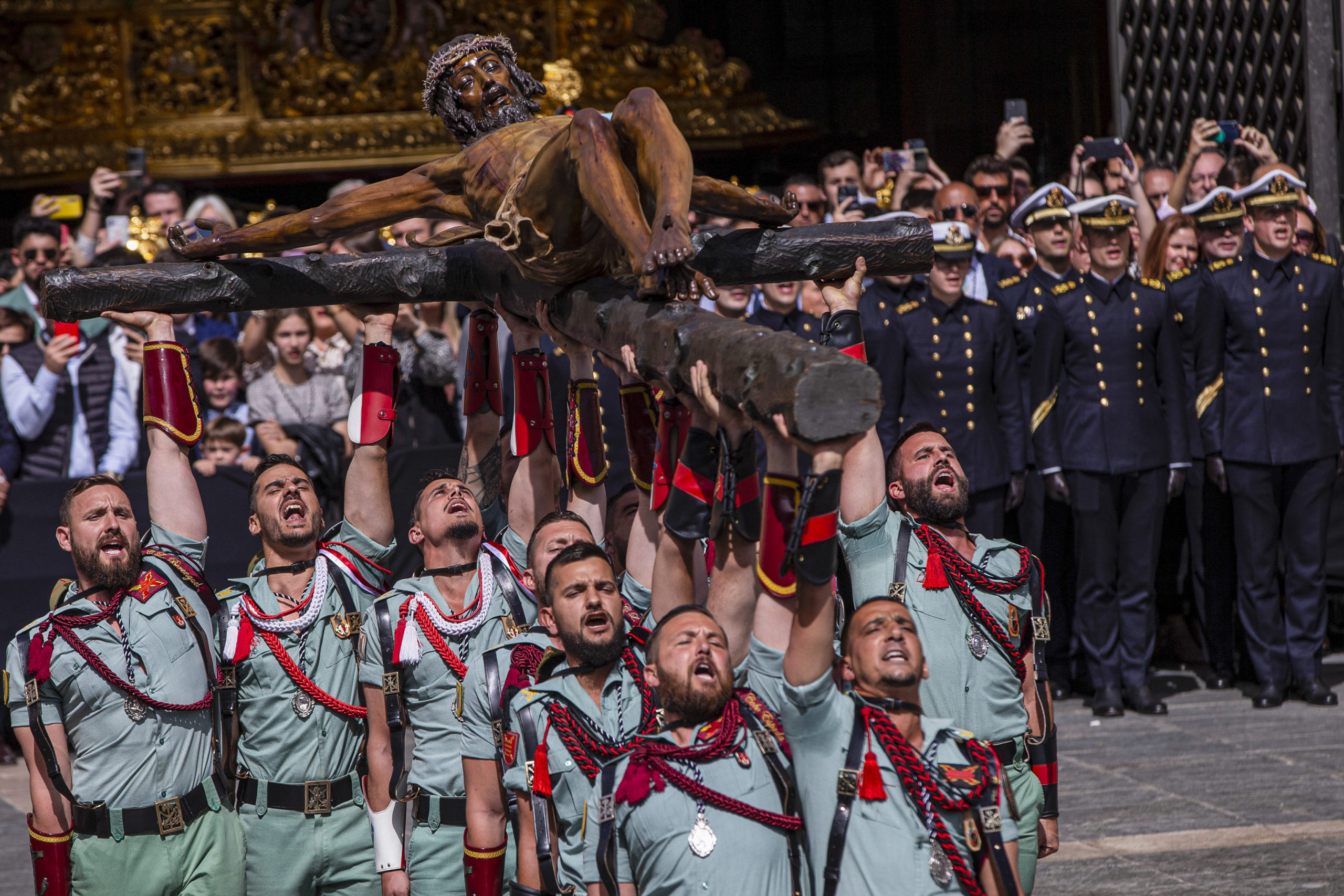 Celebración de Jueves Santo en Málaga, España. Foto: EFE.
