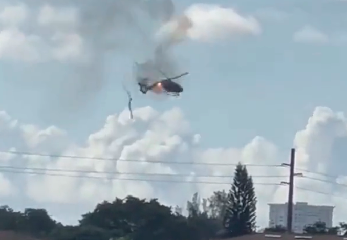 Accidente de helicóptero en Pompano Beach.