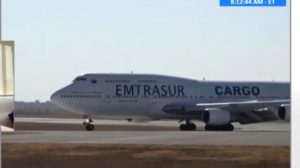 Avión de Emtrasur (venezolano) decomisado por Estados Unidos.