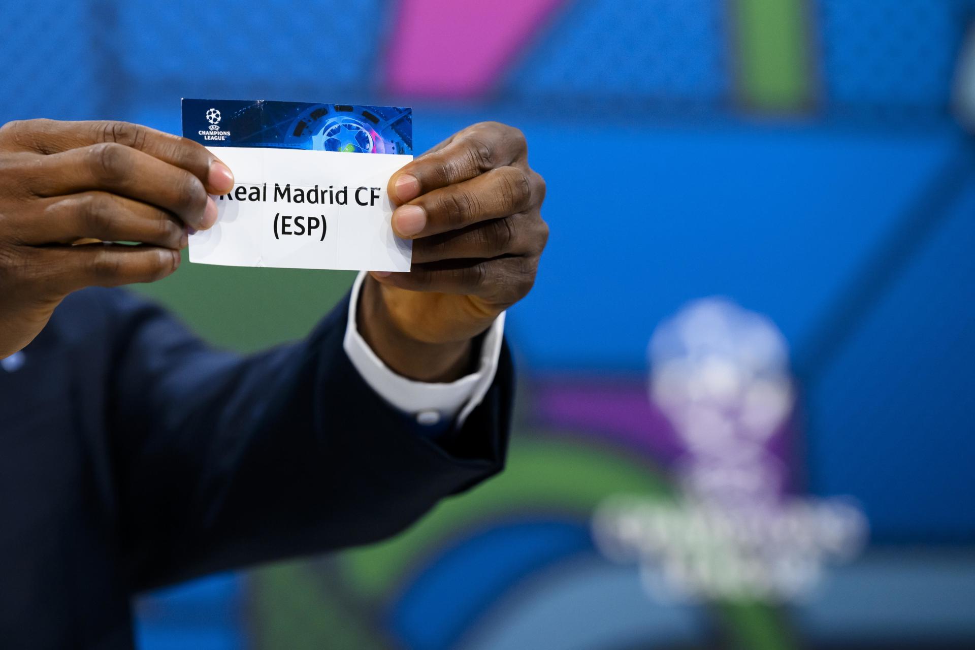 Sorteo de los cuartos de final de la UCL 2024. Foto: EFE.
