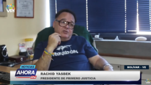 Rachid Yasbek, presidente del movimiento político Primero Justicia en el estado Bolívar. Foto: VPItv.