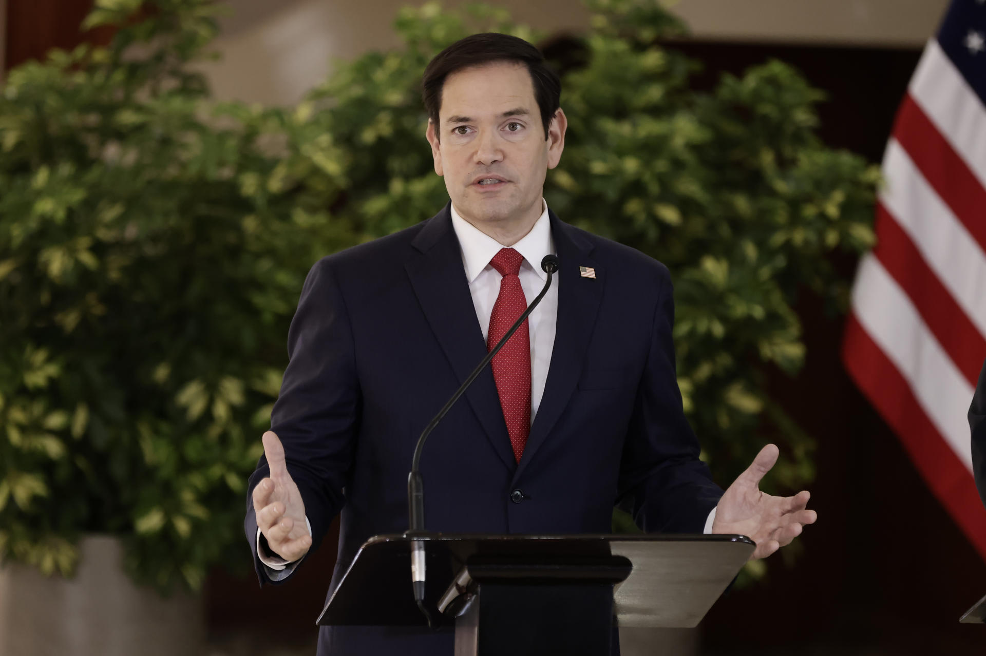 El secretario de Estado de Estados Unidos, Marco Rubio, en la Casa Presidencial en San José (Costa Rica). Foto: EFE/ Jeffrey Arguedas