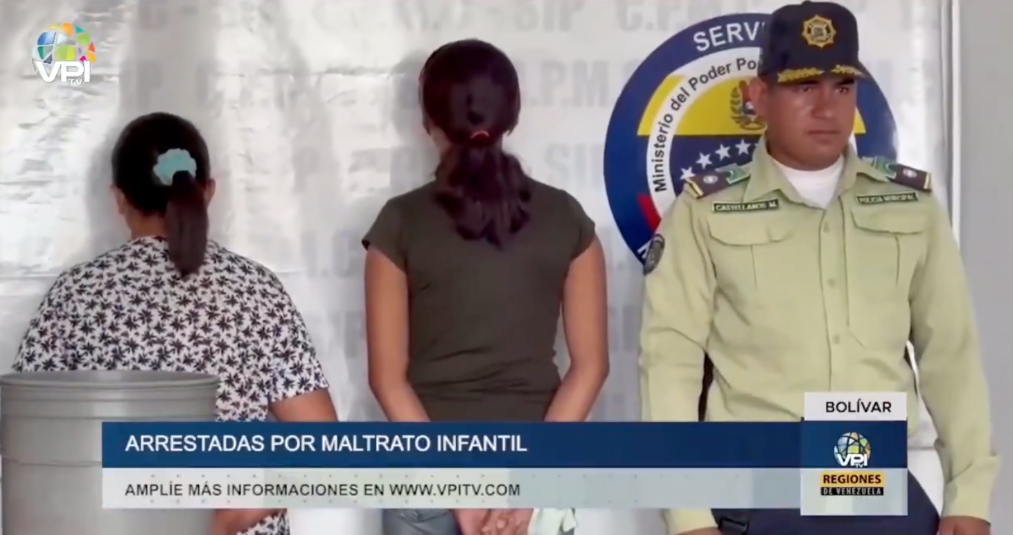 Abuela y madre de una bebé de ocho meses acusadas de maltratarla gravemente. Estado Bolívar, Venezuela.