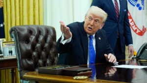 El presidente de Estados Unidos, Donald Trump, desde la Casa Blanca. Foto: EFE.