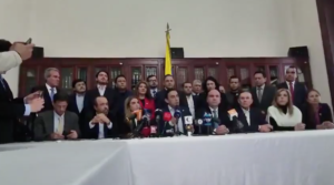 Representantes de nueve partidos políticos de Colombia. Foto: Congreso de Colombia.